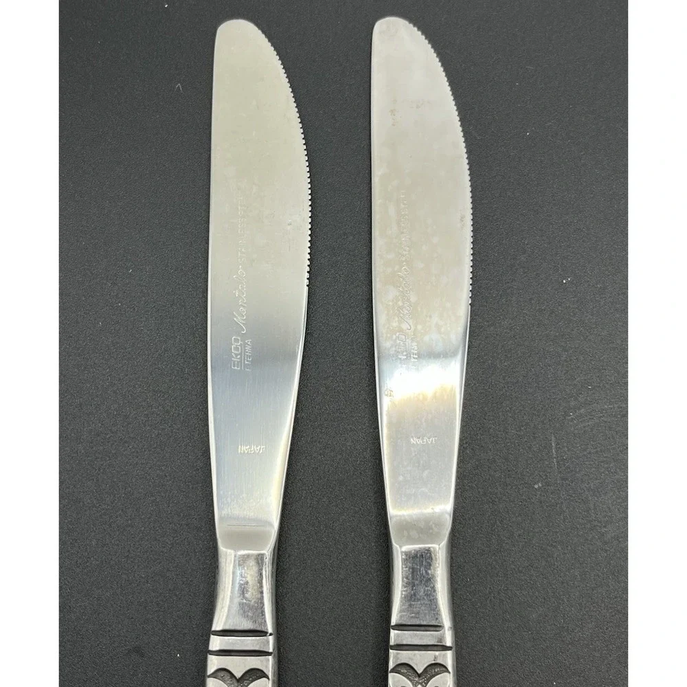 Set Of 7 Ekco‎ Eterna Montalo MCM Stainless Steel Flatware Dinner Knives Japan